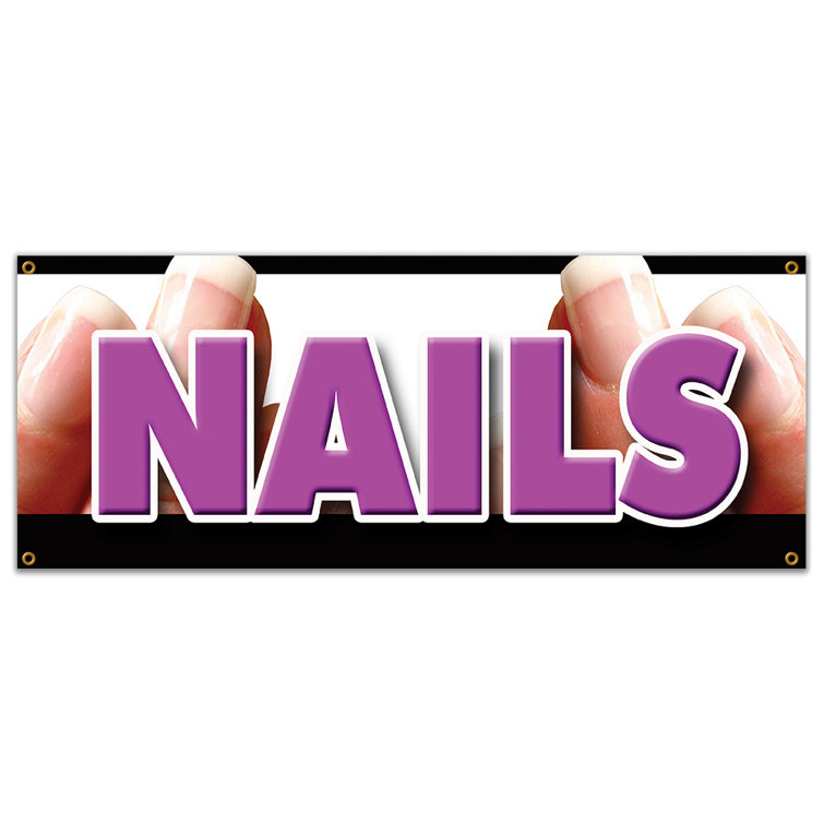 SignMission NAILS BANNER SIGN Nail Salon Manicure Spa Signs Manicurist Hair Beauty Wayfair Canada